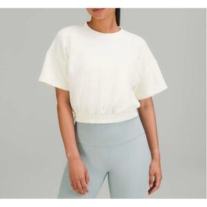 Lululemon Softstreme Gathered T-Shirt Cream Creme Cropped Tshirt Top